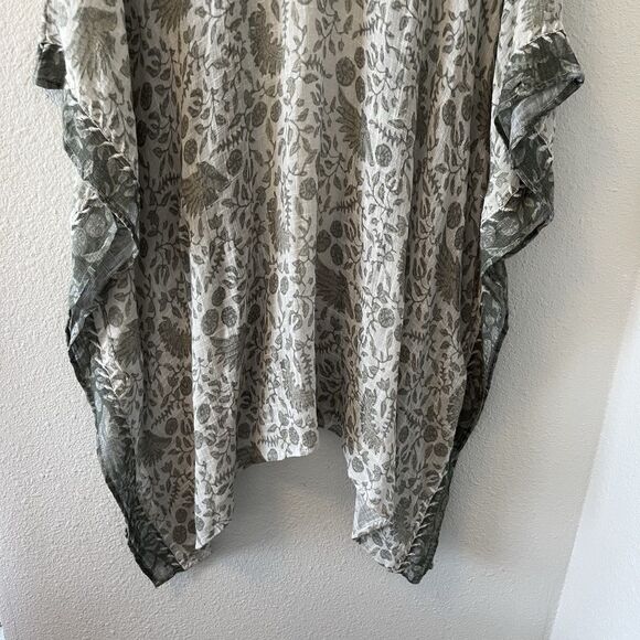 NWT J.Jill Kimono Size S-L Green Embroidered Open Cotton Blend Boho Lagenlook - Picture 13 of 13